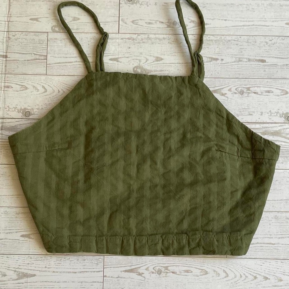 Free People Hannah Olive Green Crop